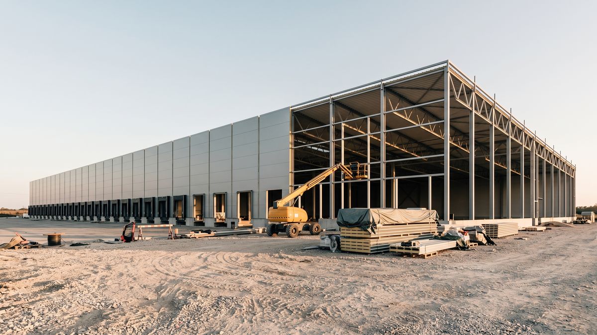 During: frame up, panels going on